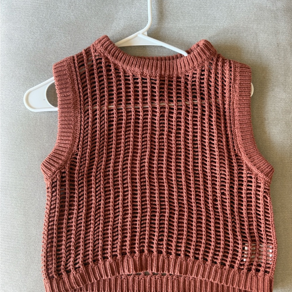 Deluc Sleeveless Knit Sweater - Brown
